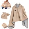 Generic Scialle elettrico riscaldato avvolgente per le donne USB indossabile | Accogliente mantello riscaldato da donna, coperta elettrica indossabile a poncho, con cerniera, senza fili, per casa