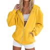 Uwdiohq Felpa Donna con Cappuccio e Zip Giacca Sportiva Leggero Hoodie Pile da Autunno Invernale Manica Cotone Manica Lunga Sweatshirt Aperto con Tasche Felpe Casual Classico Tinta Unita