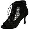 Generico Tacchi Heels Dance Scarpe da Ballo Donna Tacchi Heels Dance Donna Sexy | Scarpe con Tacco Eleganti Heels Dance Shoes Decollete Tacco Alto Punta Aperta con Lacci