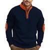 Generic Giacca invernale da uomo con cerniera e colletto alto | Pullover da uomo con mezza cerniera, in cotone, da lavoro, spesso, invernale, antivento