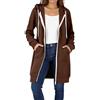 Generic Felpa con cappuccio da donna a maniche lunghe con zip | Felpa da donna con tasche laterali con cerniera completa, leggera, indossabile, comoda, casual, autunnale, invernale