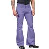 Bauzuoyo Pantaloni da uomo anni '70, jeans anni '80, stile vintage, a gamba larga, per carnevale, discoteca, in tinta unita, per il tempo libero, con tasche, comfort