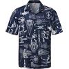 Hodaweisolp Camicia da Spiaggia Hawaiana a Maniche Corte Casual per | Stampa festiva, camicia a maniche corte, stile retrò vintage, colletto, ideale per feste casual