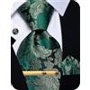 YourTies Cravatta da uomo in seta con gemelli quadrati e fermacravatta | Set di cravatte da uomo con motivo cachemire, fazzoletto in tessuto jacquard, per feste formali, matrimoni, balli scolastici