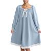 Generico Camicia Notte da Donna Invernale in Flanella Ispessita Caldo Morbido Pigiami Maniche Lunghe per Inverno e Autunno Lungo Leggera Pigiama con Peluche Pile Casual Moda Pigiami Donna Stitch Taglie Forti