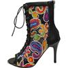 Generico Tacchi Heels Dance Scarpe da Ballo Donna Tacchi Heels Dance Donna Sexy | Scarpe con Tacco Eleganti Heels Dance Shoes Decollete Tacco Alto Punta Aperta con Lacci