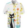 Hodaweisolp Camicia da Spiaggia Hawaiana a Maniche Corte Casual per | Stampa festiva, camicia a maniche corte, stile retrò vintage, colletto, ideale per feste casual
