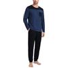 Demegimi Pigiama Uomo Cotone Lungo Pigiami Invernale Due Pezzi con Tasche | Pigiami Due Pezzi, Maniche Lunghe, Pantaloni Lunghi, Tasche, Vestibilità Ampia, Contrasto, Comoda, Inverno, Casa e Notte