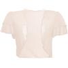 KUUFUUT Bolero da Donna Eleganti Cardigan Corti Aperti sul Davanti Giacche Trasparenti da Donna Top A Maniche Corte con Volant Scialle Estivo per Abito da Sera/Matrimonio