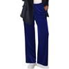 Generic Pantaloni a palazzo da donna in velluto con tasca, lunghezza intera, coulisse in vita, gamba larga, tasca a palazzo in velluto, pantaloni invernali caldi a gamba dritta, pantaloni da lavoro da ufficio