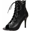 Generico Tacchi Heels Dance Scarpe da Ballo Donna Tacchi Heels Dance Donna Sexy | Scarpe con Tacco Eleganti Heels Dance Shoes Decollete Tacco Alto Punta Aperta con Lacci