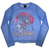 Rock Off officially licensed products Def Leppard Lightning Leopard Long Sleeve Mesh Crop Top