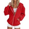 Uwdiohq Felpa Donna con Cappuccio e Zip Giacca Sportiva Leggero Hoodie Pile da Autunno Invernale Manica Cotone Manica Lunga Sweatshirt Aperto con Tasche Felpe Casual Classico Tinta Unita