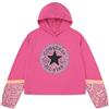Converse Felpa con Cappuccio Ragazza Colorblocked Fucsia Maglia di Tuta Bambine e Ragazze
