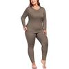 ForHailey Biancheria Intima Termica da Donna (Confezione da 2) | elasticizzato, a maniche lunghe, autunno, inverno, top e pantaloni, freddo