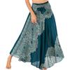 YAOTT 2 in 1 Gonna e Vestito da Donna, Casuale Gonna Lunga Estate Vita Alta Asimmetrica Stampa Floreale Boho Etnico Maxi Gonne da Spiaggia