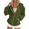 Uwdiohq Felpa Donna con Cappuccio e Zip Giacca Sportiva Leggero Hoodie Pile da Autunno Invernale Manica Cotone Manica Lunga Sweatshirt Aperto con Tasche Felpe Casual Classico Tinta Unita