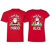 Puzzletee Coppia Magliette Natale Uomo Donna Nomi Personalizzabili Amici Innamorati Lui Lei Christmas 2 Tshirt Natalizia