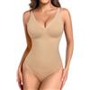 Wiepux Body Contenitivo Modellante Donna Pancia Piatta Snellente | Body Contenitivo Donna Pancia Piatta Coppette Rimovibili,Senza Cuciture Modellante,Scollo V,Perizoma Invisible Sotto Vestito