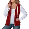 Generic Gilet senza maniche con cappuccio, ampio e spesso, da donna | Cappotto Azzurro Con Cintura Bianca Zucchero Sportivo Miglior Casual Tipo Verdi Mimetico Fatto Economica Bambina
