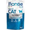 Generico MONGE Gatto Grill Bocconcini in Jelly - Ricco in Sgombro - Senior | alimento umido completo per gatti adulti anziani, bocconcini in gelatina, Made in Italy, 12 bustine da 85 grammi.