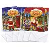 AFIE M5-453 - Set di 5 biglietti di Babbo Natale con doratura rossa lucida, formato 13,5 x 8,5 cm + 5 buste bianche 14 x 9 cm, 2 modelli assortiti o 5 simpatici di fine anno per bambini voti