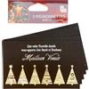 Afie M5-431B - Set di 5 biglietti di auguri per albero di Natale, oro e argento, 13,5 x 8,5 cm + 5 buste bianche 14 x 9 cm, 5 simpatici su carta premium in cartoncino nero di alta qualità, elegante