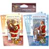 Afie M5-375 - Set di 5 biglietti di Babbo Natale che offre regali giocattoli, formato 13,5 x 8,5 cm + 5 buste bianche 14 x 9 cm, 2 modelli assortiti o 5 carini, fine anno per bambini, voti tradizionali