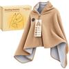 Generic Scialle elettrico riscaldato avvolgente per donna coperta riscaldata | Mantella riscaldata da donna, coperta elettrica indossabile a poncho, con cerniera, senza fili, per casa, ufficio e viaggi