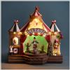 EMPOTEC CIRCO NATALIZIO ANIMATO CON LUCI LED MOVIMENTO VILLAGGIO DI NATALE H 26,5CM