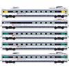 Rivarossi HR3026 SBB, livrea argento ETR 470 con striscia blu, confezione da 5 unità di carrozze intermedie aggiuntive, ep. V Railway 5x Coaches
