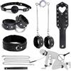 YWQJL Bdsmage Uomo Kit Sadomaso Accessori Uomo Manette Per Coppia Kit Set Letto Sessuali Bdsmage Donna Adulti Morbide e Collare Gay Nere Premium in Pelle,#1