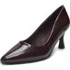 MISSCAI Décolleté Donna Effetto Vernice Punta Affusolata Tacco Svasato 6,5 cm | Scarpe eleganti donna per cerimonia e ufficio, pelle sintetica lucida