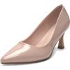 MISSCAI Décolleté Donna Effetto Vernice Punta Affusolata Tacco Svasato 6,5 cm | Scarpe eleganti donna per cerimonia e ufficio, pelle sintetica lucida