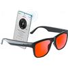 Enzemit GS01 Smart Bluetooth Occhiali da sole con altoparlante, lenti polarizzate, controllo touch, musica a orecchio aperto e mani libere (nero)