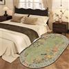 Chanxiang666 Ovale Tappeto Salotto Ingresso Cucina Corridoio, decorazione domestica di soggiorno camera da letto Tappetino, Fantasia floreale retrò, verde e multicolore Ovale 90x180cm