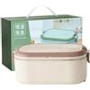 Kawiithn Scaldavivande Elettrico Portatile Portapranzo Termico in Acciaio Inossidabi | Lunch Box Riscaldabile senza Acqua, 2 Scomparti per Ufficio e Scuola, 13x20.5x8.5cm, con Supporto Telefono