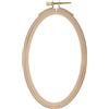 Luwecf 12 Pezzi Telaio Da Ricamo Ovale Anello per Ricamo Cornice Da Ricamo Cerchio Da Ricamo con Vite Ottone Regolabile in Legno Liscio Adatto per Artigianat, 16 cm 13,7 cm