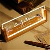 miguha Targa for scrivania da ufficio personalizzata con base in legno a LED, testo personalizzato, regali di laurea, lampada decorativa, insegna con nome in acrilico