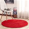 DAIHAN Tappeti di Zona Moderna Ultra Morbida Soffici Tappeto da Soggiorno Adatto per Bambini Cuscino Rotondo per Divano Moquette Antiscivolo Decorazione della Casa,Rosso,60CM