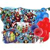 irp KIT N 69 COORDINATO ADDOBBI COMPLEANNO AVENGERS ASSEMBLE ACCESSORI FESTA