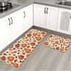 Generic Set di 2 tappeti da cucina con zucche, autunnale, rustico, foglia, ghianda, arancione, morbidi, lavabili, per lavanderia, ingresso e bagno
