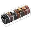 PureBowlic Organizer per cintura in acrilico con scomparti per cinture/cravatte e papillon/scatola trasparente da scrivania con grande fibbia per l'organizzazione dell'armadio (7 scomparti)
