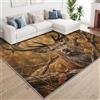 Generic Tappeti lavabili antiscivolo 140x200 cm, tappeto con corna di cervo animale | Tappeto morbido e rustico, non perde pelo, per camera da letto, soggiorno, sala da pranzo, facile da pulire