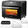 COSTWAY 1800W 22 L Friggitrice ad Aria Forno con 12 Programmi Preimpostati | Forno Elettrico con Schermo Touch LED, Termostato 60-220°C, Aria Calda 360°, Vassoio Raccoglibriciole e 7 Accessori