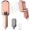 Exsivemy Stiratrice a vapore da viaggio con schermo LCD, riscaldamento rapido in 10 secondi, 2000 W, 3 livelli di vapore per vestiti, con manico girevole a 180°, portatile