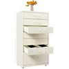 AQINYYH Cassettiera con 7 cassetti, armadietto mobile verticale con ruote | Armadietto portaoggetti, comodino per camera da letto, soggiorno, studio, acciaio laminato a freddo (beige)