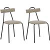Totò Piccinni Sedia MATT in Metallo e Tessuto Imbottita (Beige 2 Pz) | Sedia dal Design Moderno per sala da pranzo o salotto. Eleganza e comfort per i tuoi spazi