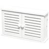 LIKANGLONGJU Porta Modem da Parete Armadio Router Ordine Casa Gestione Cavi Salotto | Composito Pvc, Legno e Plastica, Design a Doppia Anta, Scatola Organizer per Cavi(33x9x20cm/13x3.5x8in)