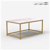 Produce Shop Tavolino da Salotto Contemporaneo 100x60x45cm Effetto Marmo Corniola - Oro